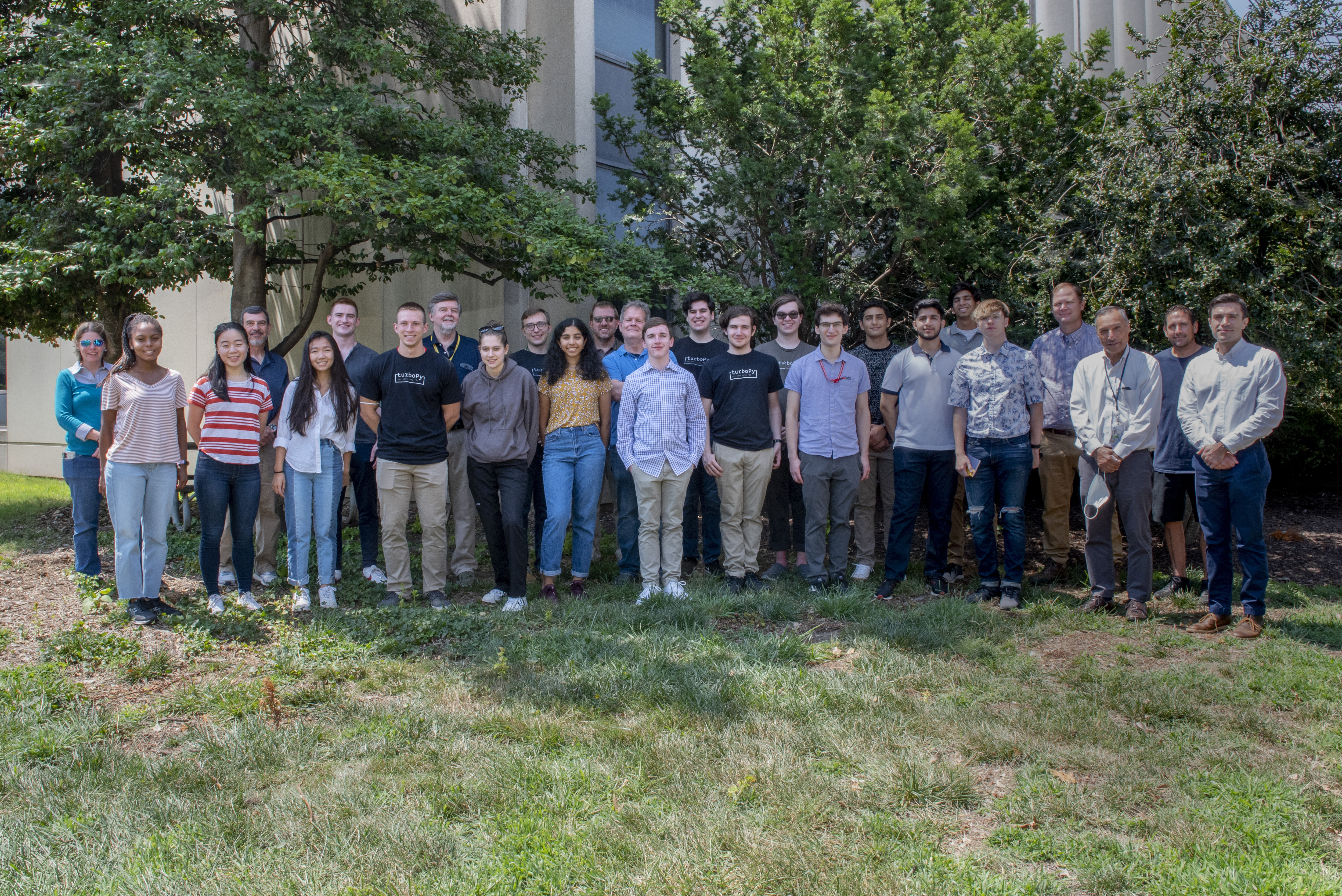TurboPy interns and mentors gather for a group photo after taking a tour of the U.S. Naval Research Laboratory in Washington, D.C., Aug. 6, 2021. (U.S. Navy photo by Sarah Peterson) TurboPy interns and mentors gather for a group photo after taking a tour of the U.S. Naval Research Laboratory in Washington, D.C., Aug. 6, 2021. (U.S. Navy photo by Sarah Peterson)